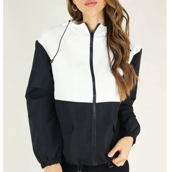 Black and White Windbreaker - Picture 2 of 4